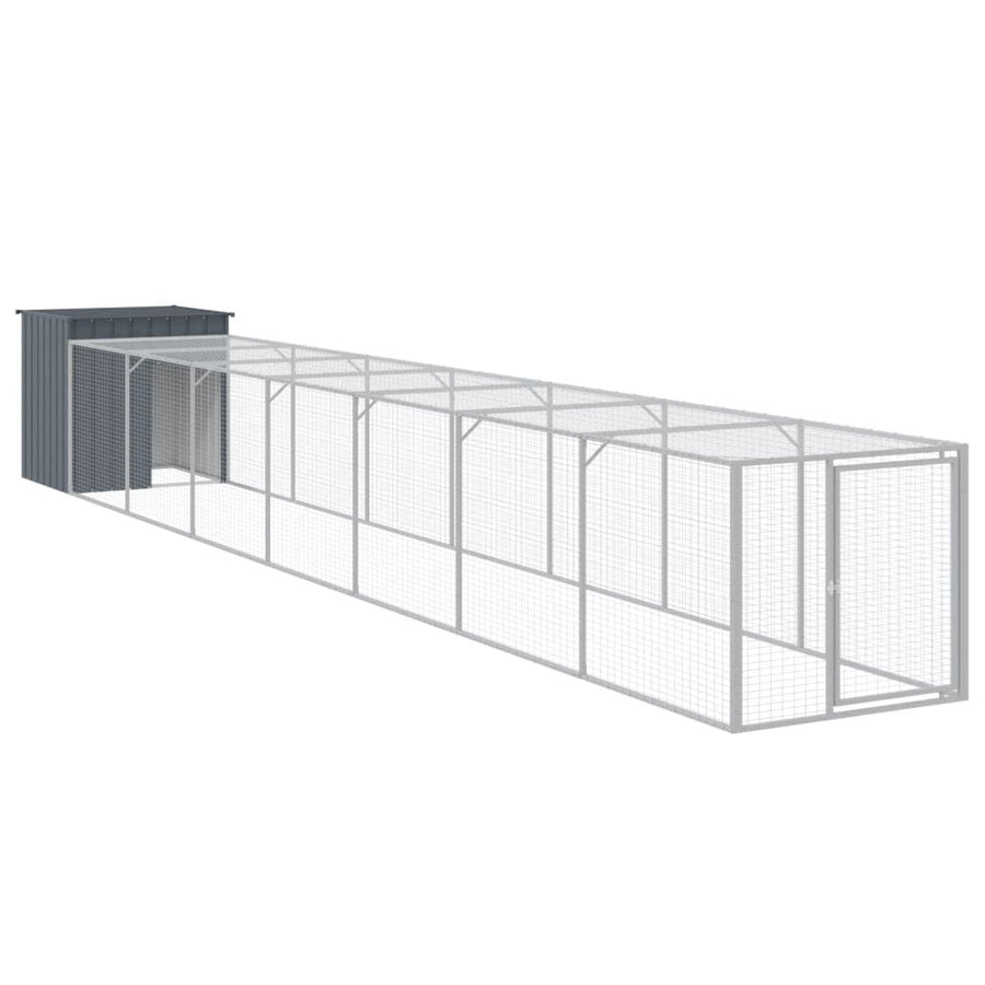 Kippenhok Met Ren Gegalvaniseerd Staal 110 x 813 x 110 cm