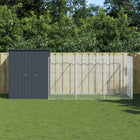Hondenhok met ren 165x455x181 cm staal antraciet