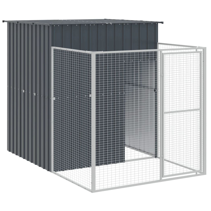 Hondenhok Met Ren Gegalvaniseerd Staal 165 x 863 x 181 cm Antraciet