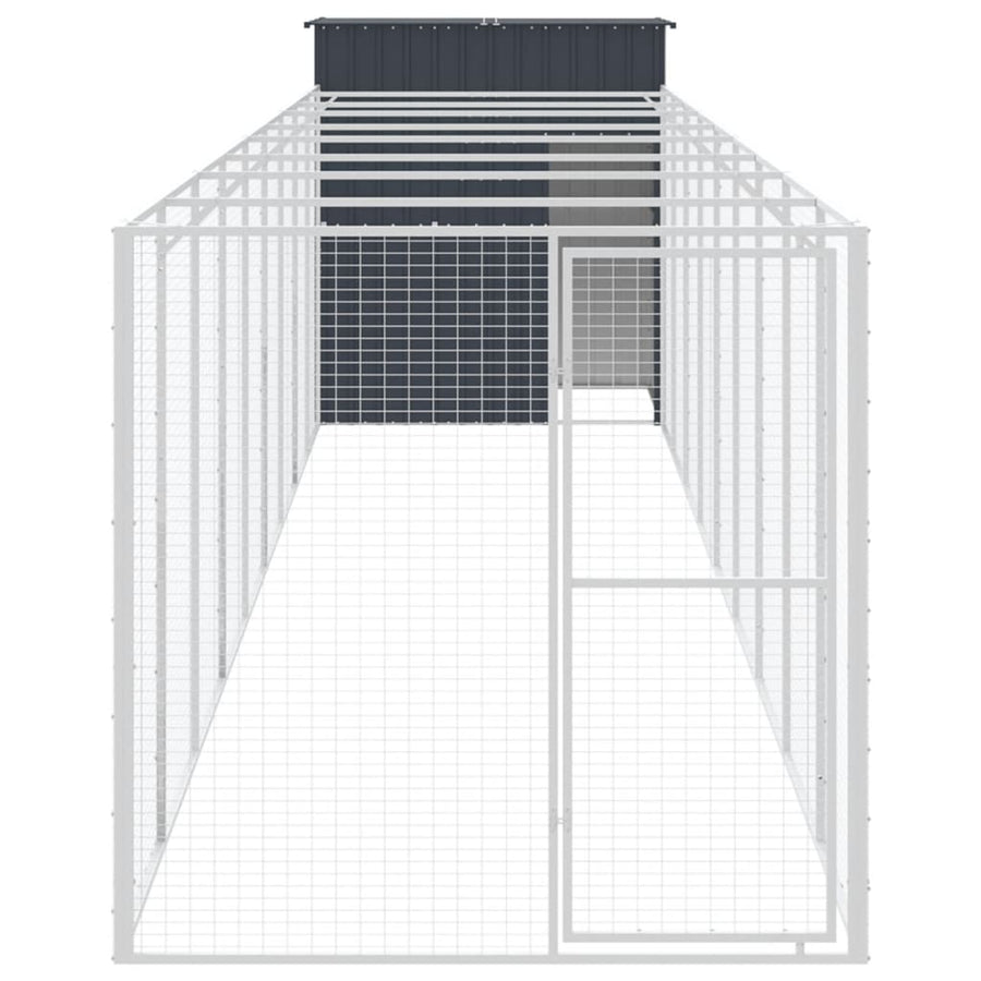 Hondenhok met ren 165x1067x181 cm staal antraciet 165 x 1067 x 181 cm Antraciet