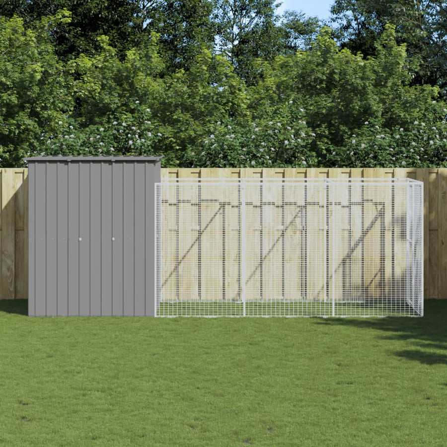 Hondenhok Met Ren 165X863X181 Cm Gegalvaniseerd Staal Antraciet