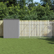Hondenhok met ren 165x659x181 cm staal grijs