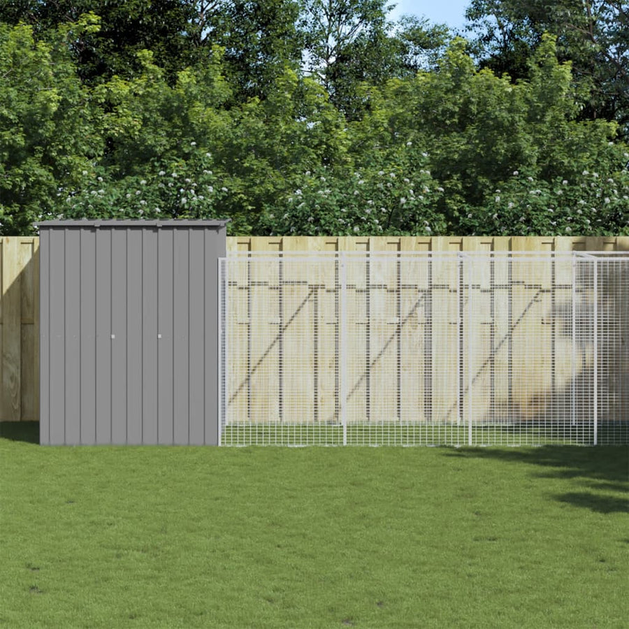 Hondenhok Met Ren 165X863X181 Cm Gegalvaniseerd Staal Antraciet
