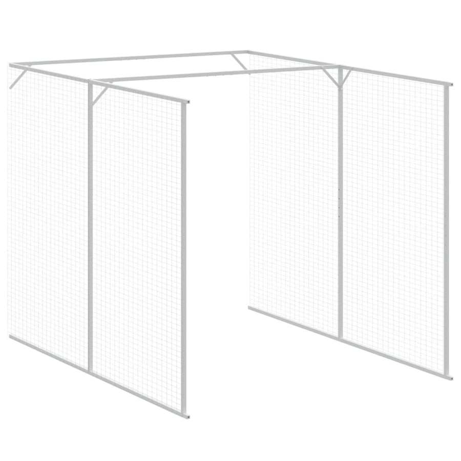 Hondenhok met ren 165x1.067x181 cm staal lichtgrijs 165 x 1067 x 181 cm Lichtgrijs