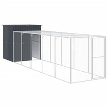 Kippenhok Met Ren Gegalvaniseerd Staal 165 x 659 x 181 cm Antraciet