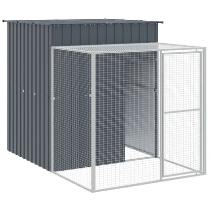Kippenhok Met Ren Gegalvaniseerd Staal 165 x 659 x 181 cm Antraciet