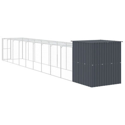 Kippenhok Met Ren Staal 165 x 1067 x 181 cm Antraciet
