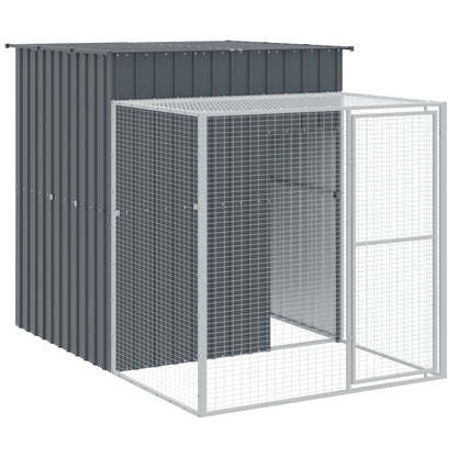 Kippenhok Met Ren Staal 165 x 1067 x 181 cm Antraciet