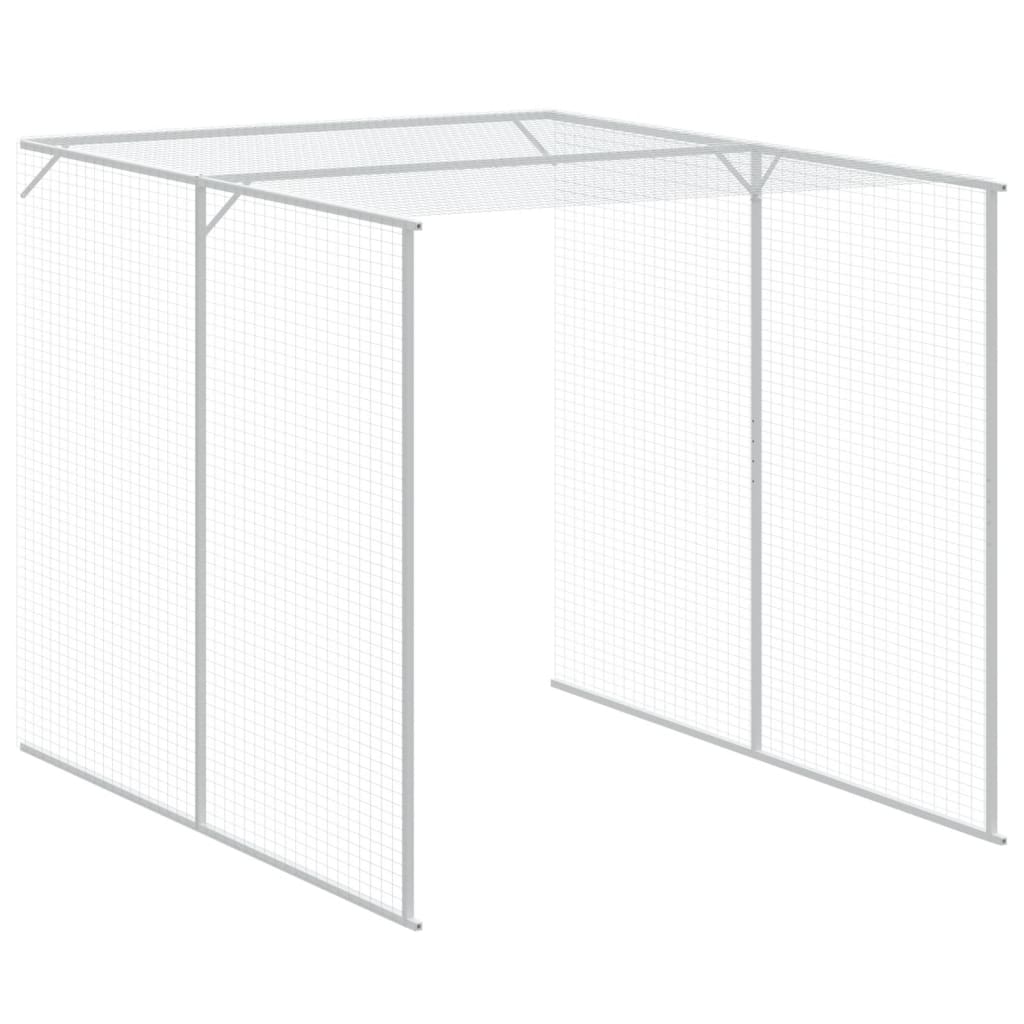 Kippenhok Met Ren Staal 165 x 1067 x 181 cm Antraciet