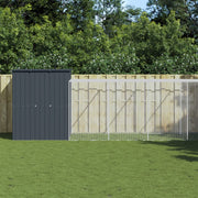 Kippenhok met ren 165x106.7x181 cm staal antraciet