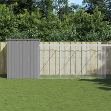 Kippenhok Met Ren Staal 165 x 659 x 181 cm Lichtgrijs