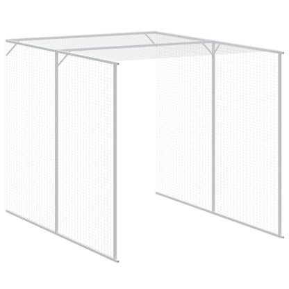 Kippenhok Met Ren Gegalvaniseerd Staal Grijs 165 x 863 x 181 cm Lichtgrijs
