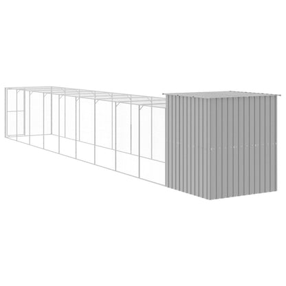 Kippenhok Met Ren Staal 165 x 1067 x 181 cm Lichtgrijs