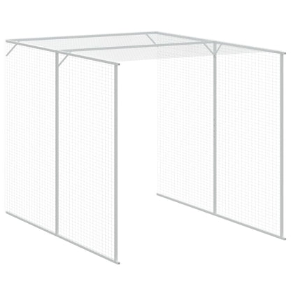 Kippenhok Met Ren Staal 165 x 1067 x 181 cm Lichtgrijs