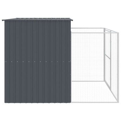 Hondenhok met ren 214x253x181 cm gegalvaniseerd staal antraciet 214 x 253 x 181 cm Antraciet