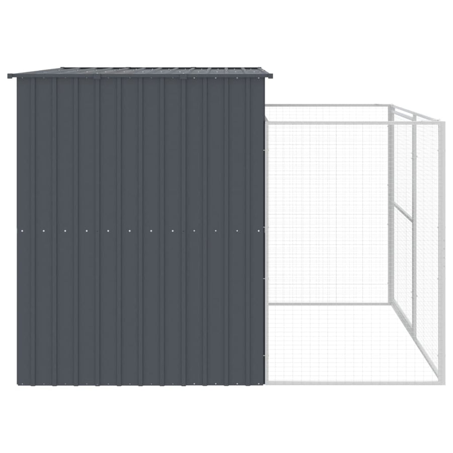 Hondenhok met ren 214x253x181 cm gegalvaniseerd staal antraciet 214 x 253 x 181 cm Antraciet