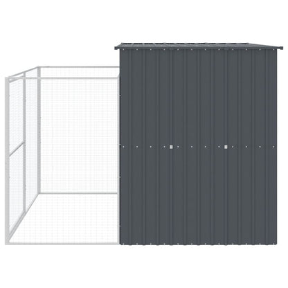 Hondenhok met ren 214x253x181 cm gegalvaniseerd staal antraciet 214 x 253 x 181 cm Antraciet
