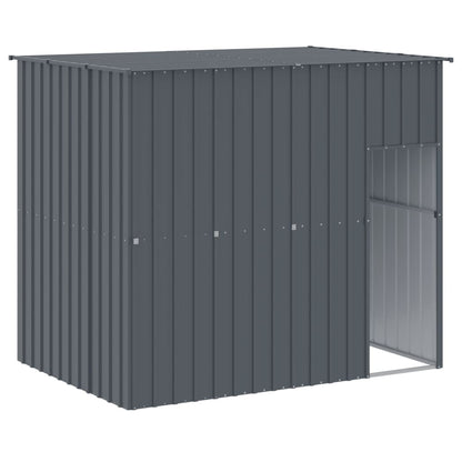 Hondenhok met ren 214x253x181 cm gegalvaniseerd staal antraciet 214 x 253 x 181 cm Antraciet