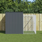 Hondenhok met ren 214x253x181 cm staal antraciet