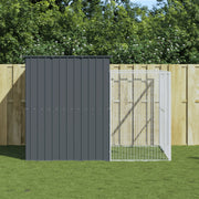 Hondenhok met ren 214x253x181 cm staal antraciet