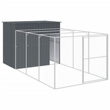 Hondenhok met ren 214x457x181 cm gegalvaniseerd staal antraciet 214 x 457 x 181 cm Antraciet