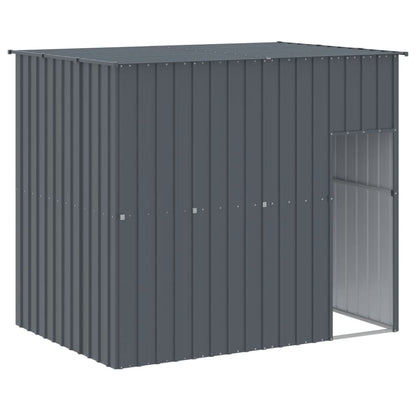 Hondenhok met ren 214x457x181 cm gegalvaniseerd staal antraciet 214 x 457 x 181 cm Antraciet
