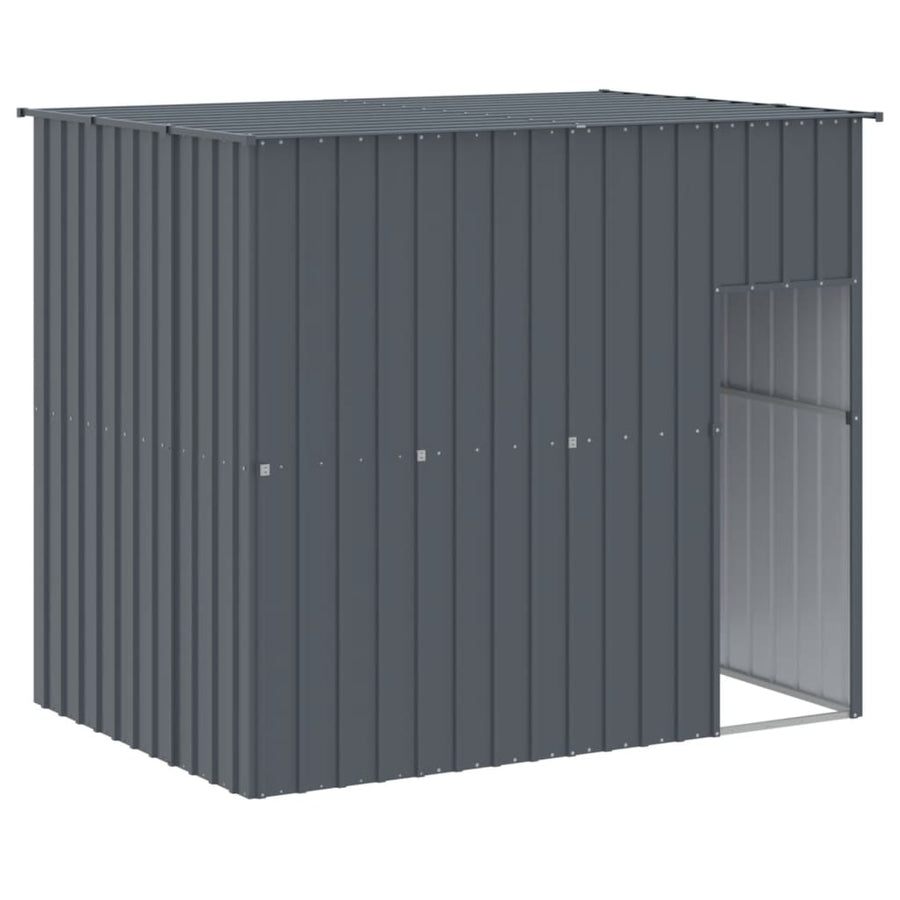Hondenhok met ren 214x457x181 cm gegalvaniseerd staal antraciet 214 x 457 x 181 cm Antraciet