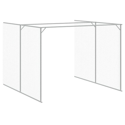 Hondenhok met ren 214x457x181 cm gegalvaniseerd staal antraciet 214 x 457 x 181 cm Antraciet