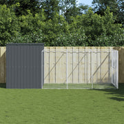 Hondenhok met ren 214x457x181 cm staal antraciet