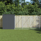Hondenhok met ren 214x661x181 cm staal antraciet