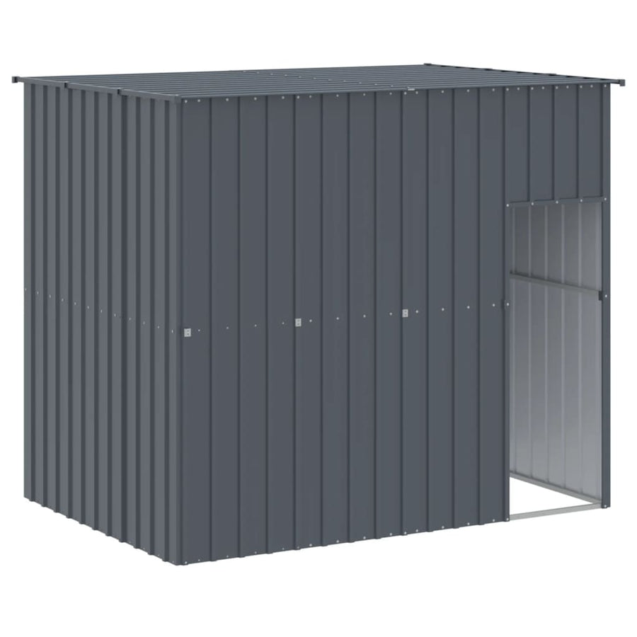 Hondenhok met ren 214x1069x181 cm staal antraciet 214 x 1069 x 181 cm Antraciet