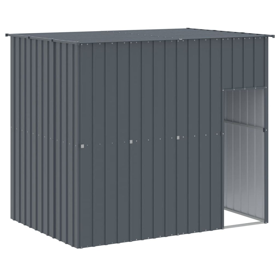 Hondenhok met ren 214x1273x181 cm staal antraciet 214 x 1273 x 181 cm Antraciet