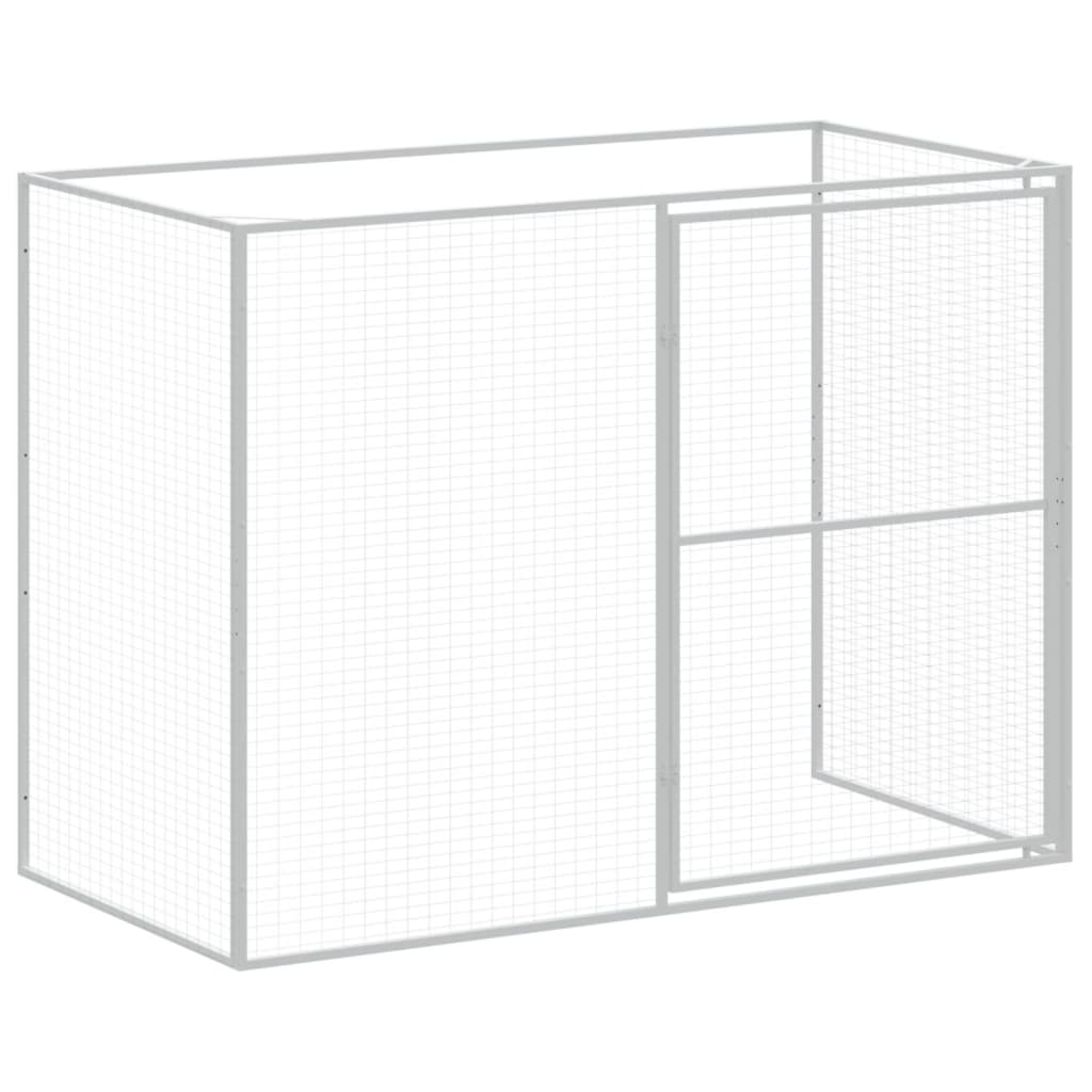 Hondenhok met ren 214x253x181 cm staal lichtgrijs 214 x 253 x 181 cm Lichtgrijs