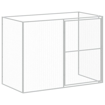 Hondenhok met ren 214x253x181 cm staal lichtgrijs 214 x 253 x 181 cm Lichtgrijs
