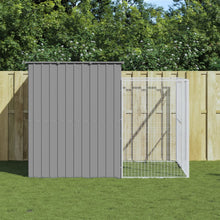 Hondenhok met ren 214x253x181 cm staal lichtgrijs 214 x 253 x 181 cm Lichtgrijs