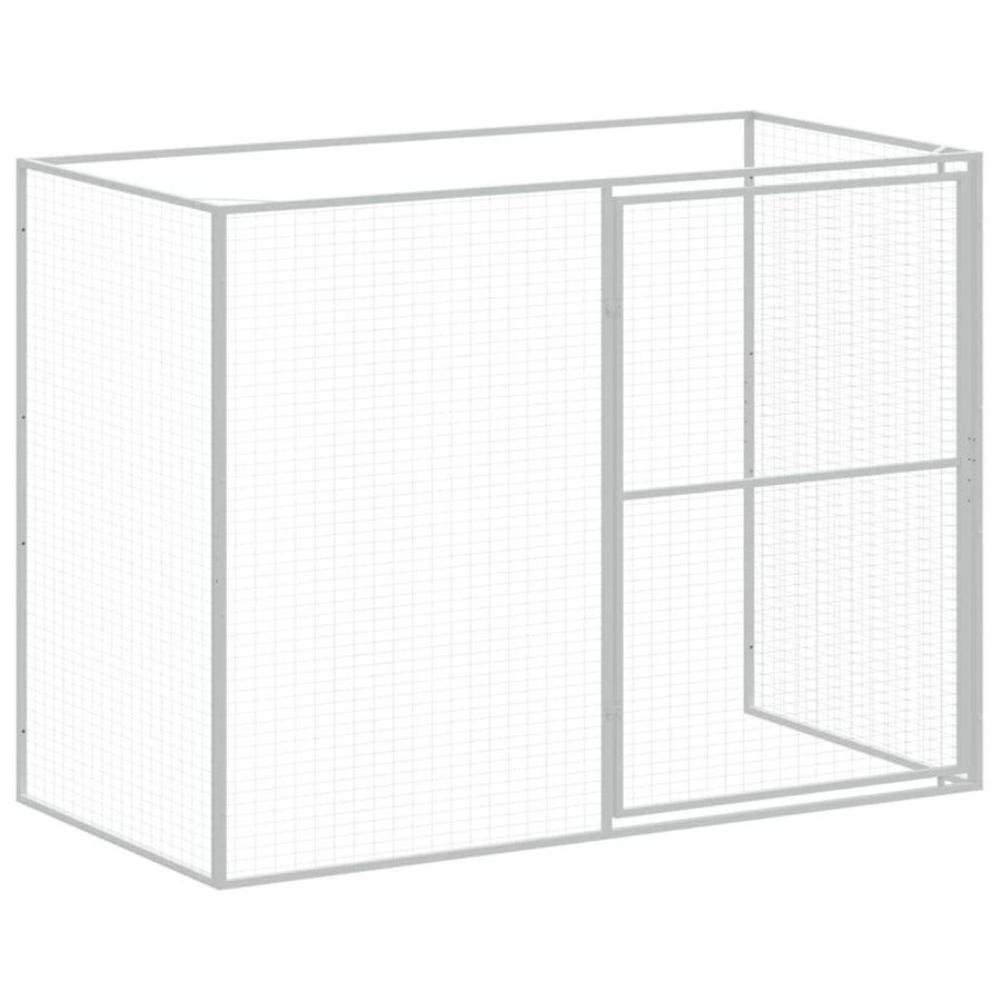 Hondenhok met ren 214x865x181 cm staal lichtgrijs 214 x 865 x 181 cm Lichtgrijs