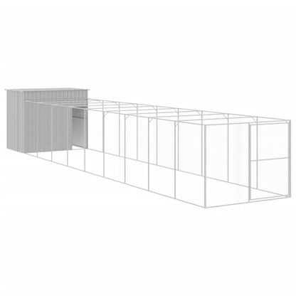 Hondenhok Met Ren Staal 214 x 1069 x 181 cm Lichtgrijs