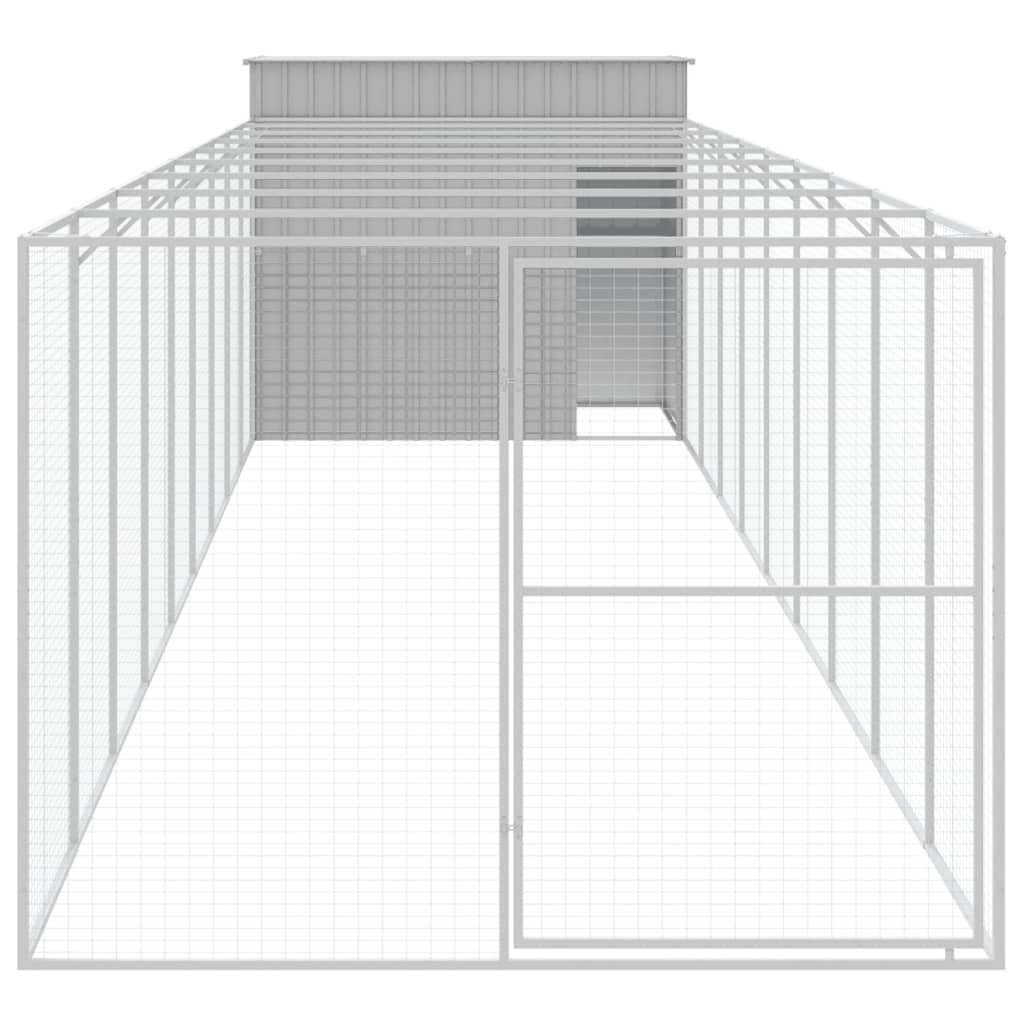 Hondenhok Met Ren Staal 214 x 1069 x 181 cm Lichtgrijs