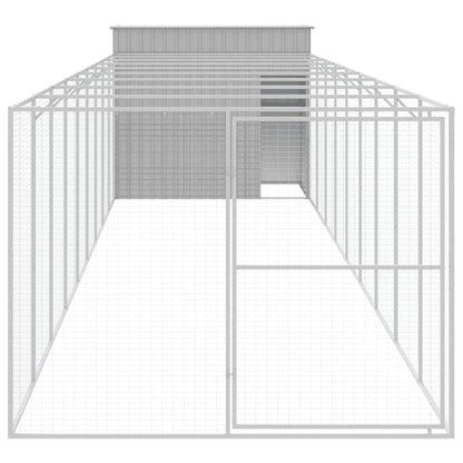 Hondenhok Met Ren Staal 214 x 1069 x 181 cm Lichtgrijs