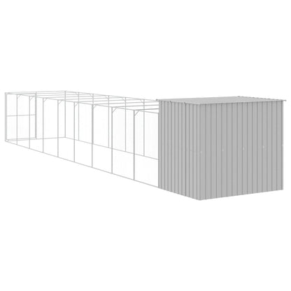 Hondenhok Met Ren Staal 214 x 1069 x 181 cm Lichtgrijs