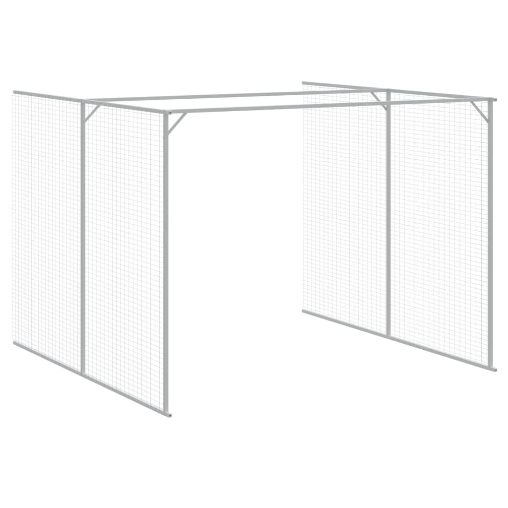 Hondenhok Met Ren Staal 214 x 1069 x 181 cm Lichtgrijs
