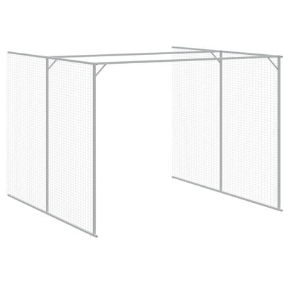 Hondenhok Met Ren Staal 214 x 1069 x 181 cm Lichtgrijs