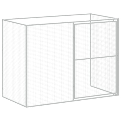 Hondenhok Met Ren Staal 214 x 1069 x 181 cm Lichtgrijs