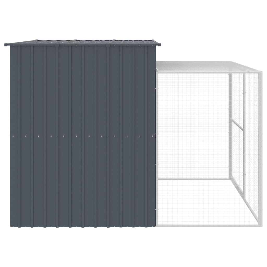 Hondenhok met ren 214x253x181 cm gegalvaniseerd staal antraciet 214 x 253 x 181 cm Antraciet