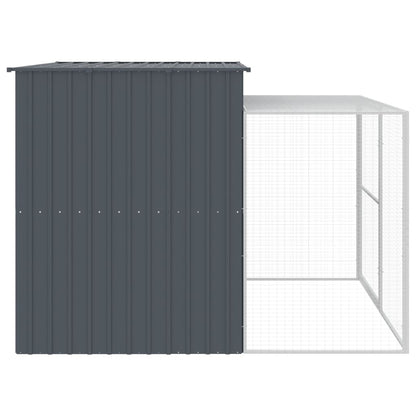 Hondenhok met ren 214x253x181 cm gegalvaniseerd staal antraciet 214 x 253 x 181 cm Antraciet