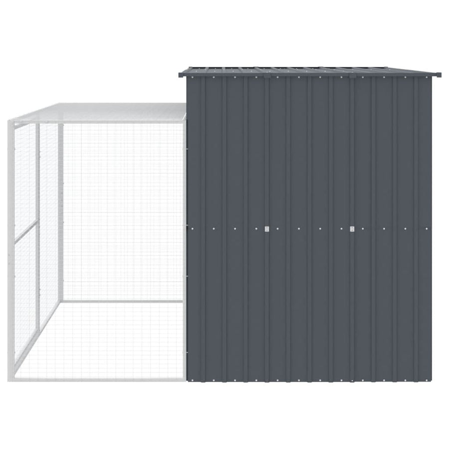 Hondenhok met ren 214x253x181 cm gegalvaniseerd staal antraciet 214 x 253 x 181 cm Antraciet