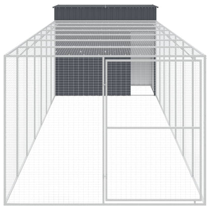 Hondenhok met ren 214x865x181 cm gegalvaniseerd staal antraciet 214 x 865 x 181 cm Antraciet