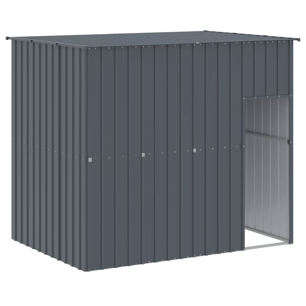 Hondenhok met ren 214x865x181 cm gegalvaniseerd staal antraciet 214 x 865 x 181 cm Antraciet