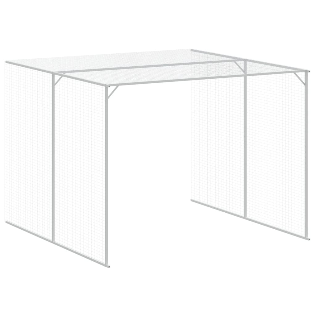 Hondenhok met ren 214x865x181 cm gegalvaniseerd staal antraciet 214 x 865 x 181 cm Antraciet