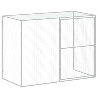 Hondenhok met ren 214x865x181 cm gegalvaniseerd staal antraciet 214 x 865 x 181 cm Antraciet